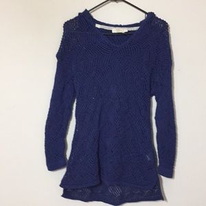 Navy mesh sweater swimsuit cover